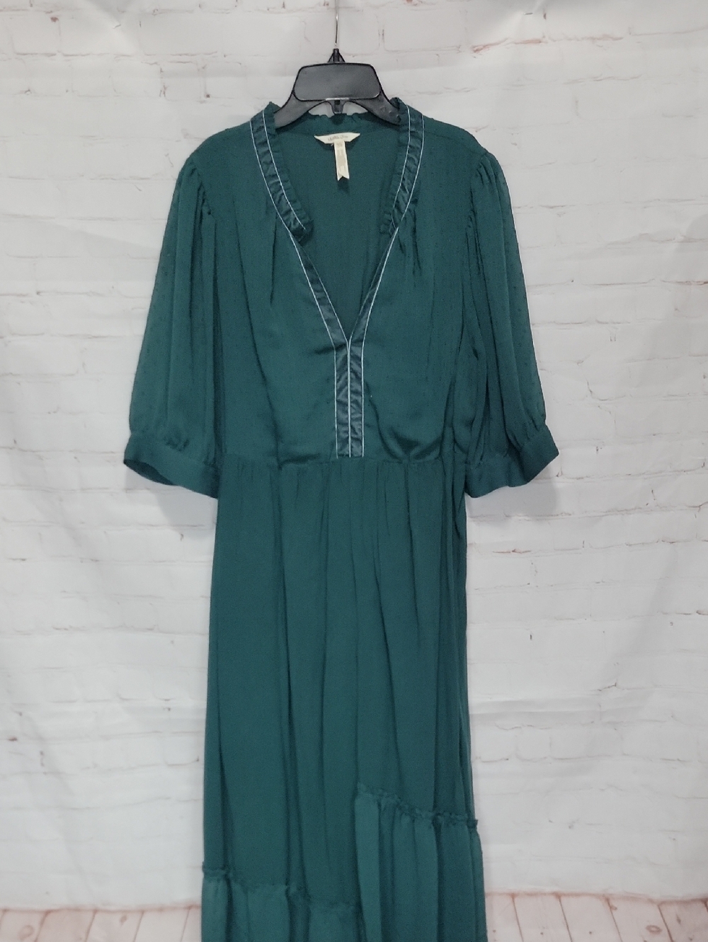 Women's Teal V-Neck Maxi Dress